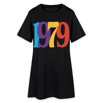 Geboren 1979 Geburtstagsgeschenk Geburtstag 79 - Frauen T-Shirt-Kleid - Schwarz - Vorne