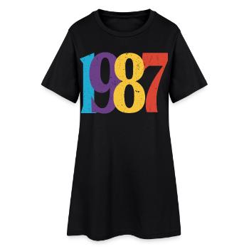 Geboren 1987 Geburtstagsgeschenk Geburtstag 87 - Frauen T-Shirt-Kleid - Schwarz - Vorne