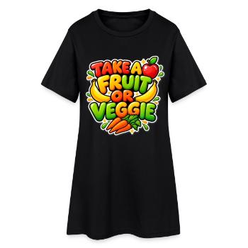 Take A Fruit Or Veggie Colorful Healthy Eating  - Frauen T-Shirt-Kleid - Schwarz - Vorne