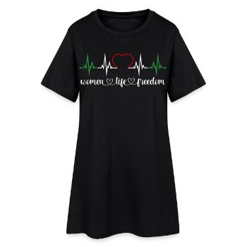 Women Life Freedom Heartbeat Iran Women's Rights - Women’s T-Shirt Dress - black - Front