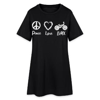 Peace Love BMX - Frauen T-Shirt-Kleid - Schwarz - Vorne