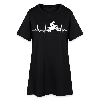 Battement de cœur de motocross - Robe T-shirt Femme - noir - Devant