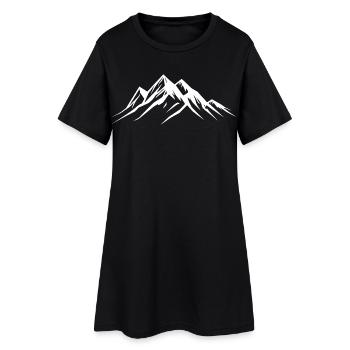 Berge Wandern Klettern - Frauen T-Shirt-Kleid - Schwarz - Vorne