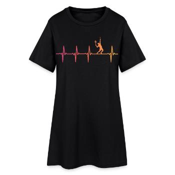 Tennis Sunset Heartbeat Tennis Player - Women’s T-Shirt Dress - black - Front