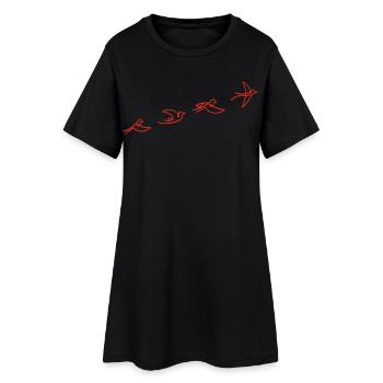 Le vol de l'oiseau rouge - Robe T-shirt Femme - noir - Devant