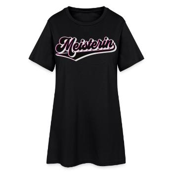 Meisterin | Farben änderbar - Frauen T-Shirt-Kleid - Schwarz - Vorne