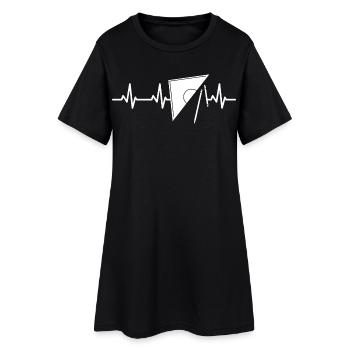Geotriangle Heart Line - Women’s T-Shirt Dress - black - Front