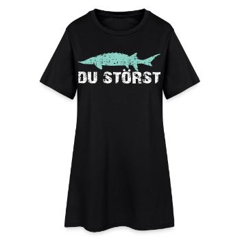 motif et expression drôles et troublants - Robe T-shirt Femme - noir - Devant