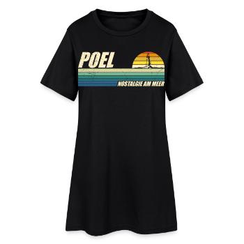 Mer Baltique POEL NOSTALGIE BY THE SEA Rétro Drôle - Robe T-shirt Femme - noir - Devant