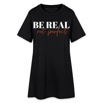 Sois réaliste, pas parfait ! - Robe T-shirt Femme - noir - Devant