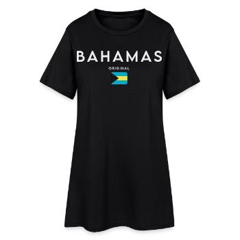 Fierté bahaméenne, design minimaliste et élégant - Robe T-shirt Femme - noir - Devant
