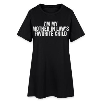 Enfant Préféré de ma Belle-Mère - Humour Famille - Robe T-shirt Femme - noir - Devant