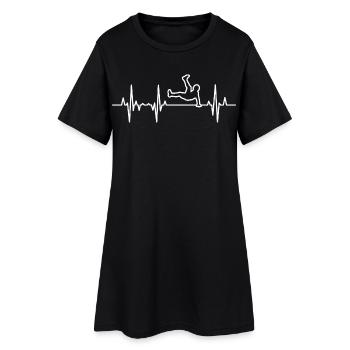 Breakdance Herzlinie - Frauen T-Shirt-Kleid - Schwarz - Vorne