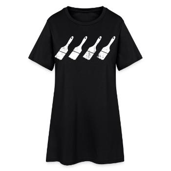 Malerpinsel Skizze - Frauen T-Shirt-Kleid - Schwarz - Vorne