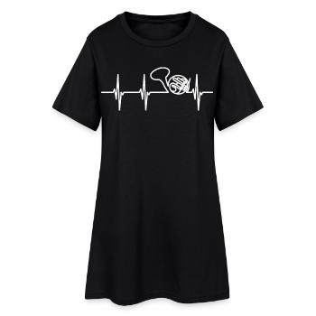 Ligne du Cor Français - Robe T-shirt Femme - noir - Devant