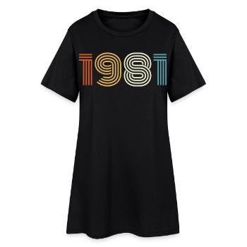 1981 Cadeau 1981 Vintage 1981 - Robe T-shirt Femme - noir - Devant