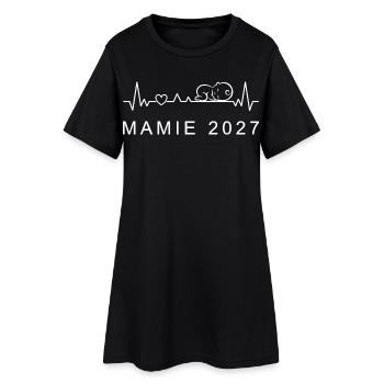 Future Mamie 2027 Battement de Cœur Grossesse - Robe T-shirt Femme - noir - Devant