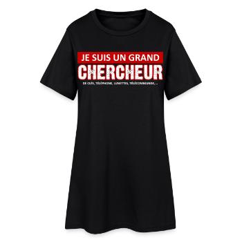je suis un grand chercheur - Robe T-shirt Femme - noir - Devant