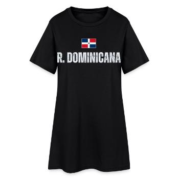 Dominican Pride, j’aime la République dominicaine - Robe T-shirt Femme - noir - Devant