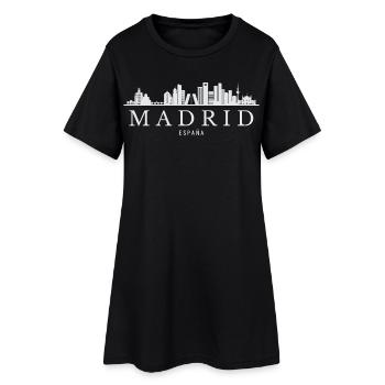 Madrider Skyline, Madrid, Spanien - Frauen T-Shirt-Kleid - Schwarz - Vorne