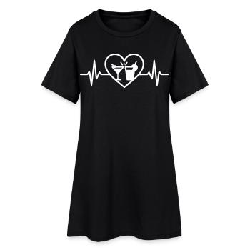 Cocktail Cœur Apéro Été Fête Vacances - Robe T-shirt Femme - noir - Devant