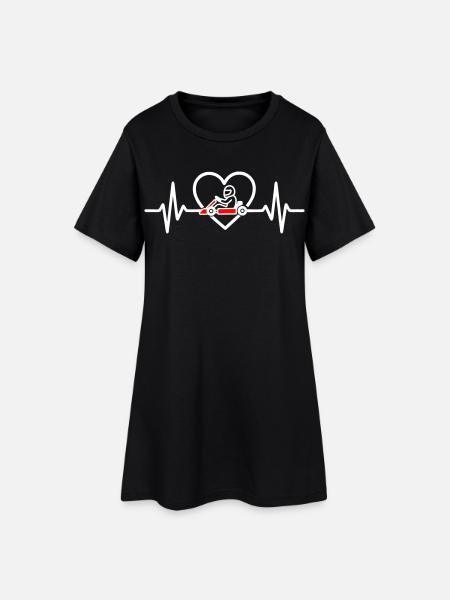 Cœur Karting Passion Pilote - Robe T-shirt Femme - noir