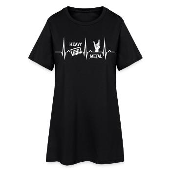 Heavy Metal Kassette EKG - Musik - Nostalgie - Frauen T-Shirt-Kleid - Schwarz - Vorne