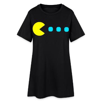 Jeu rétro - Robe T-shirt Femme - noir - Devant