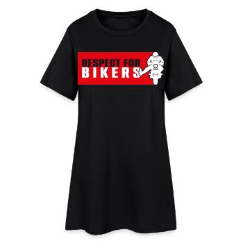Respect Motards sur Fond Rouge - Robe T-shirt Femme - noir - Devant