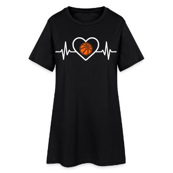 Basketball Heart Sport - Women’s T-Shirt Dress - black - Front