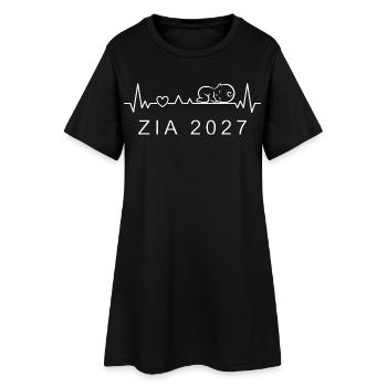 Futura Zia 2027 Battito Cardiaco Gravidanza - Frauen T-Shirt-Kleid - Schwarz - Vorne
