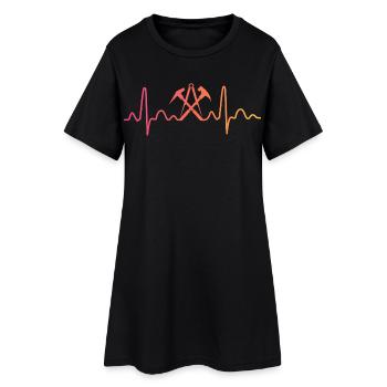 Sunset Dachdecker Herzschlag-Dachdecker - Frauen T-Shirt-Kleid - Schwarz - Vorne