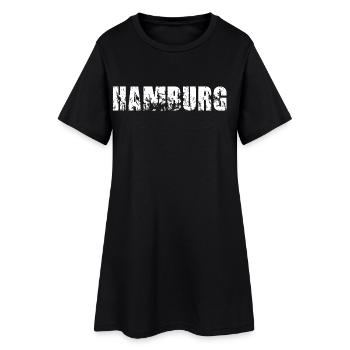 Hamburg - Frauen T-Shirt-Kleid - Schwarz - Vorne