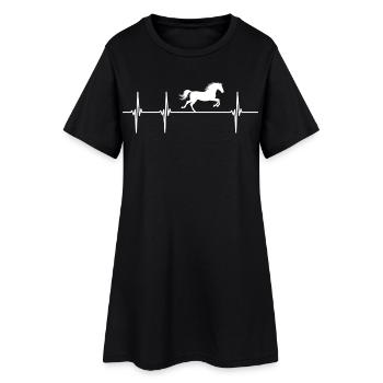 Galop de cheval en battement de cœur - Robe T-shirt Femme - noir - Devant