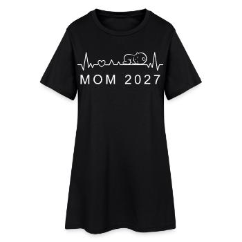 Annonce de grossesse sur le battement de cœur du bébé 2027 - Robe T-shirt Femme - noir - Devant