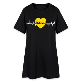 Le coeur libéral - Robe T-shirt Femme - noir - Devant