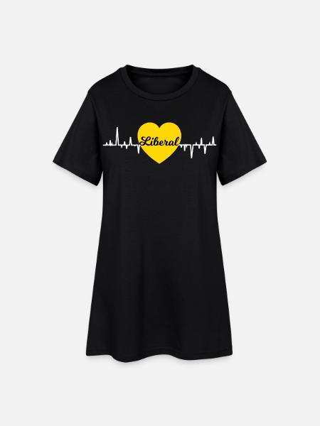 Liberales Herz - Frauen T-Shirt-Kleid - Schwarz