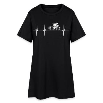 Heartbeat Road Bike - Women’s T-Shirt Dress - black - Front