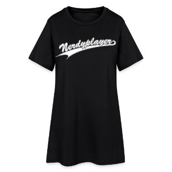 NERDY forever - Nerdyplayer - Frauen T-Shirt-Kleid - Schwarz - Vorne