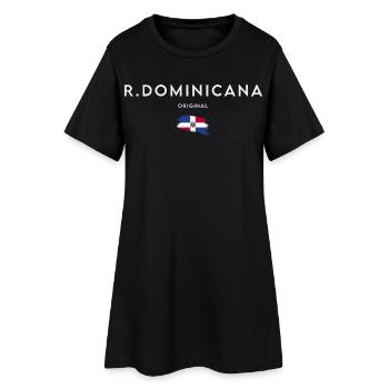 Drapeau de la République dominicaine - Robe T-shirt Femme - noir - Devant