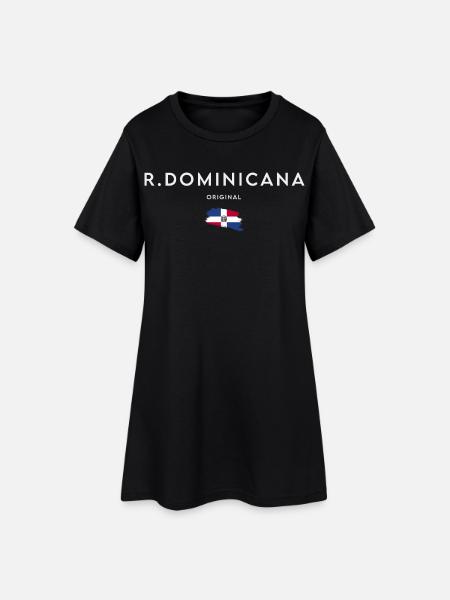 Drapeau de la République dominicaine - Robe T-shirt Femme - noir