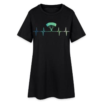Parapente Battement De Cœur Parapentiste - Robe T-shirt Femme - noir - Devant