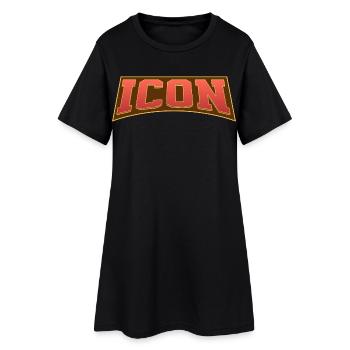 Icône - Robe T-shirt Femme - noir - Devant