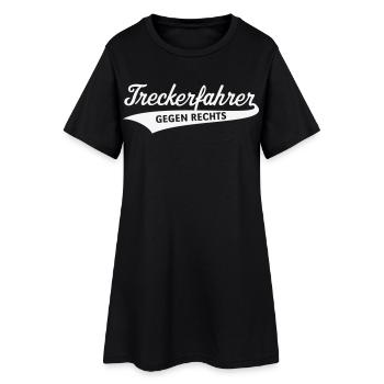 Treckerfahrer Gegen Rechts (Trecker Traktor / V4W) - Frauen T-Shirt-Kleid - Schwarz - Vorne