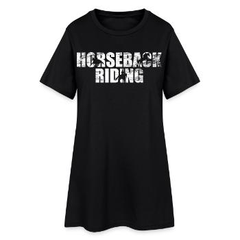 Horseback Riding - Frauen T-Shirt-Kleid - Schwarz - Vorne