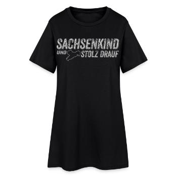 Sachsenkind und stolz drauf - Sachsen - Heimatland - Frauen T-Shirt-Kleid - Schwarz - Vorne