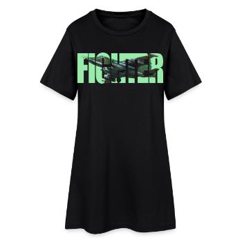 Fighter Su-25 - Frauen T-Shirt-Kleid - Schwarz - Vorne