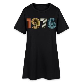 1976 Geschenk 1976 Vintage 1976 - Frauen T-Shirt-Kleid - Schwarz - Vorne