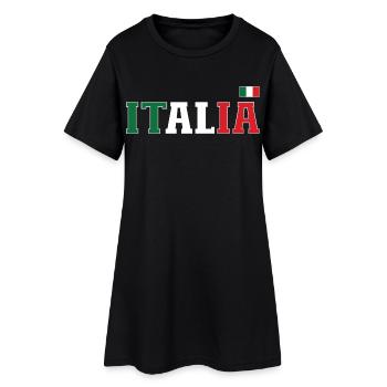 Italie Drapeau - Robe T-shirt Femme - noir - Devant