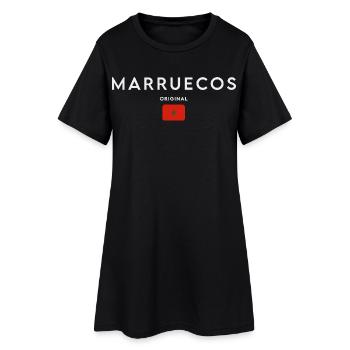 Drapeau du Maroc, fierté marocaine - Robe T-shirt Femme - noir - Devant